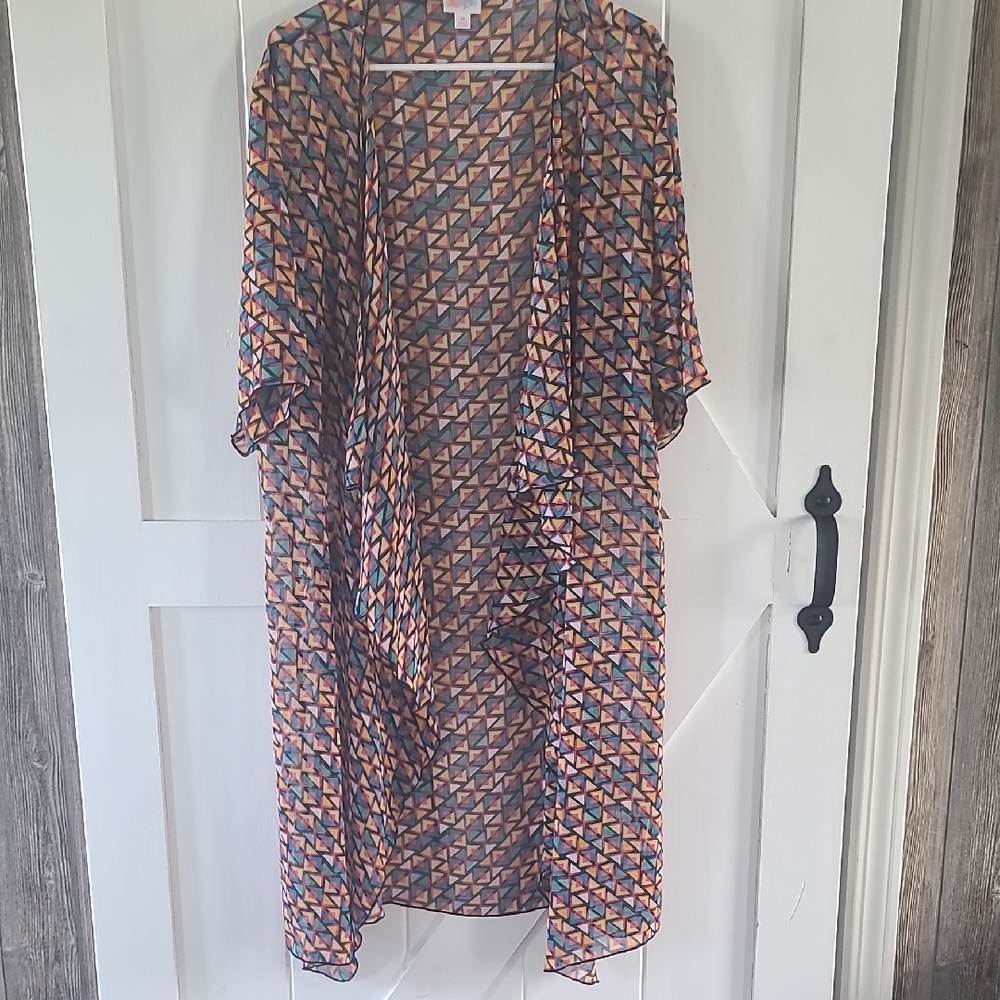 Lularoe Shirley Geometric Patterned Sheer Kimono